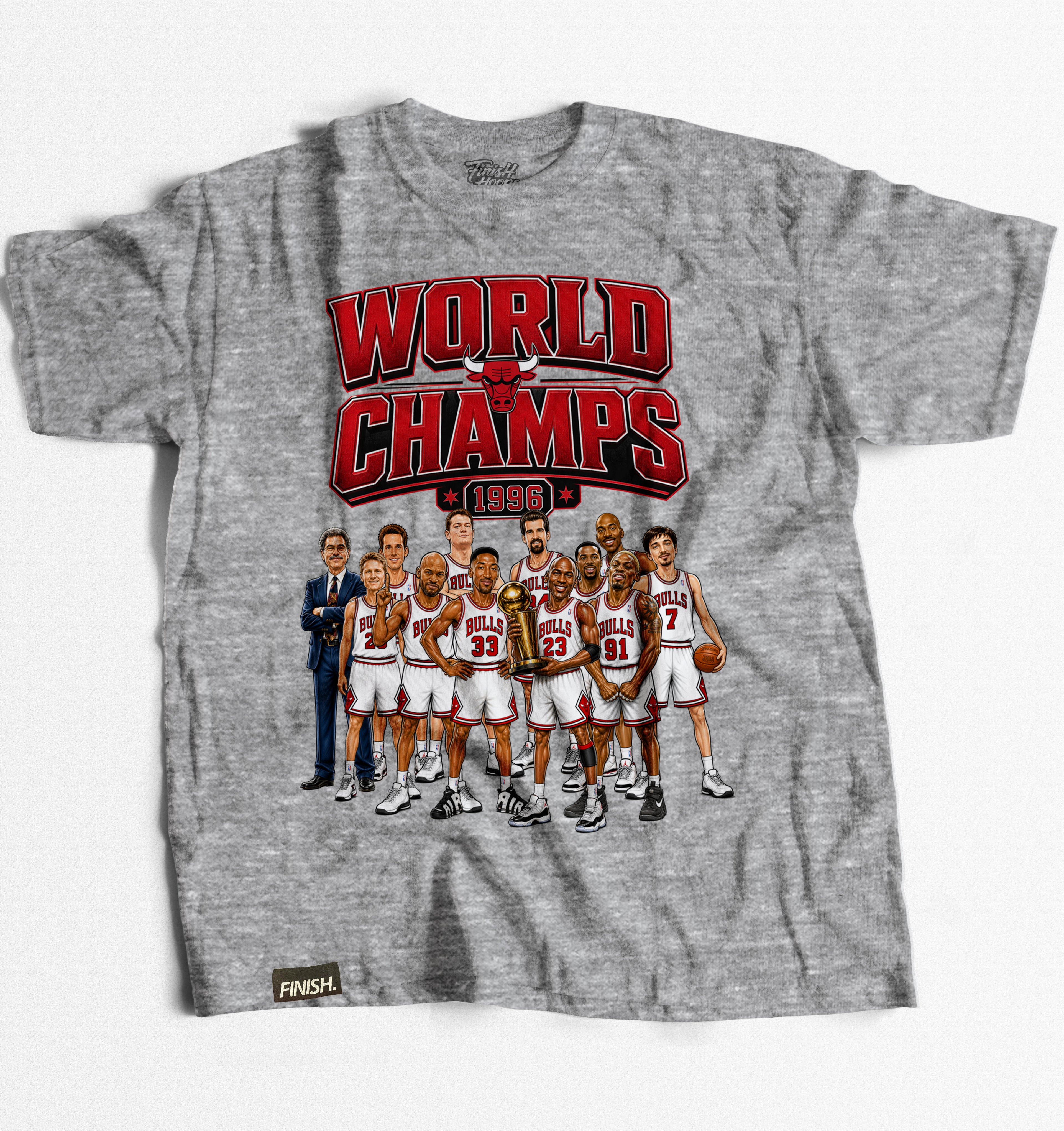 96 Bulls 30 Year Anniversary Tee - Basketball Graphic T-shirt | FINISH Hoops Streetwear
