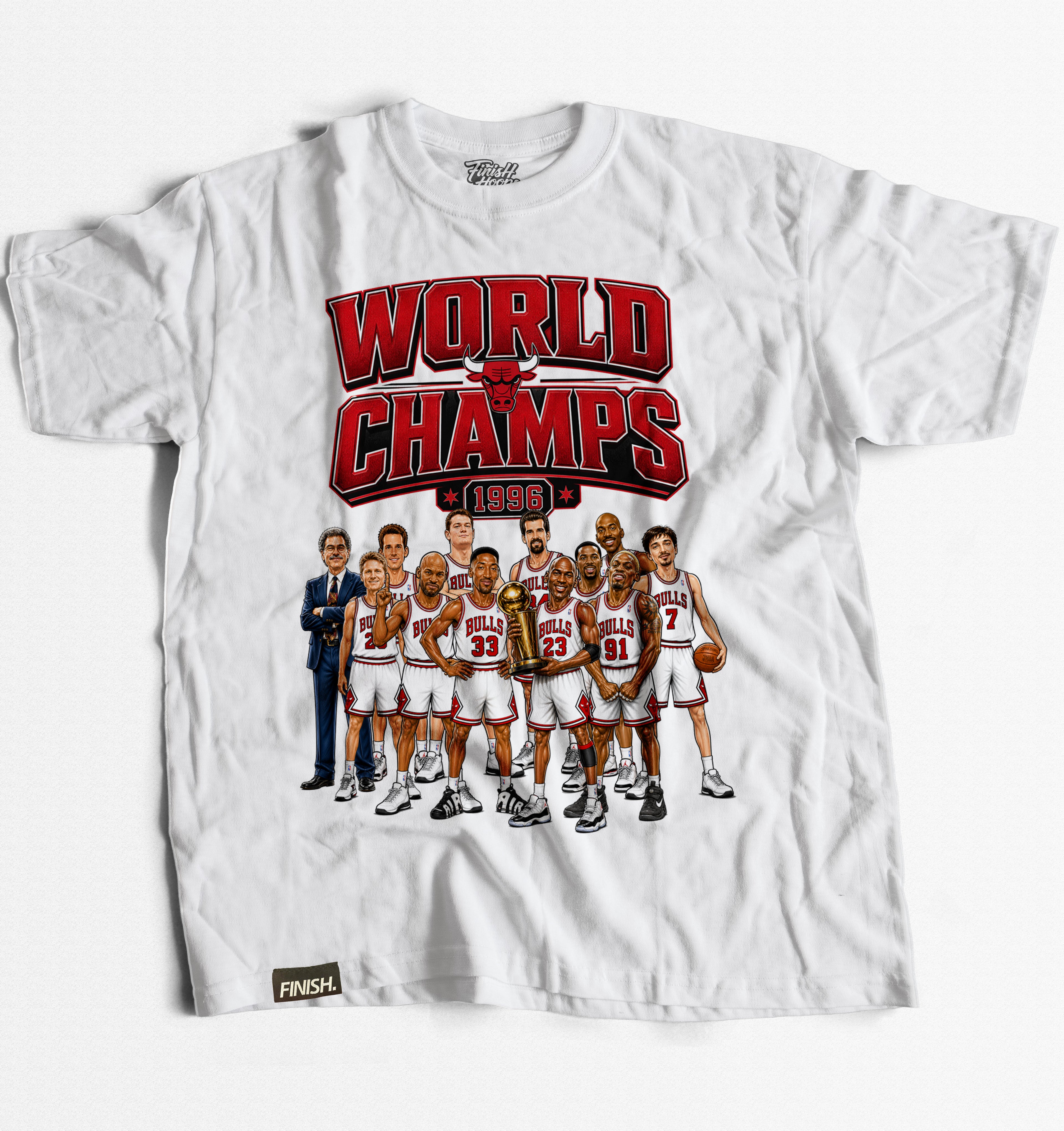 96 Bulls 30 Year Anniversary Tee - Basketball Graphic T-shirt | FINISH Hoops Streetwear