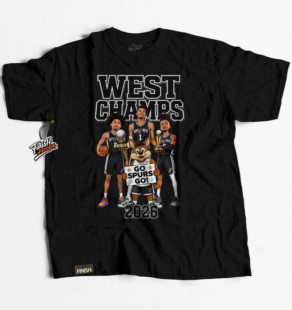 SPURS WEST CHAMPS Tee - Basketball Graphic T-shirt | FINISH Hoops Streetwear