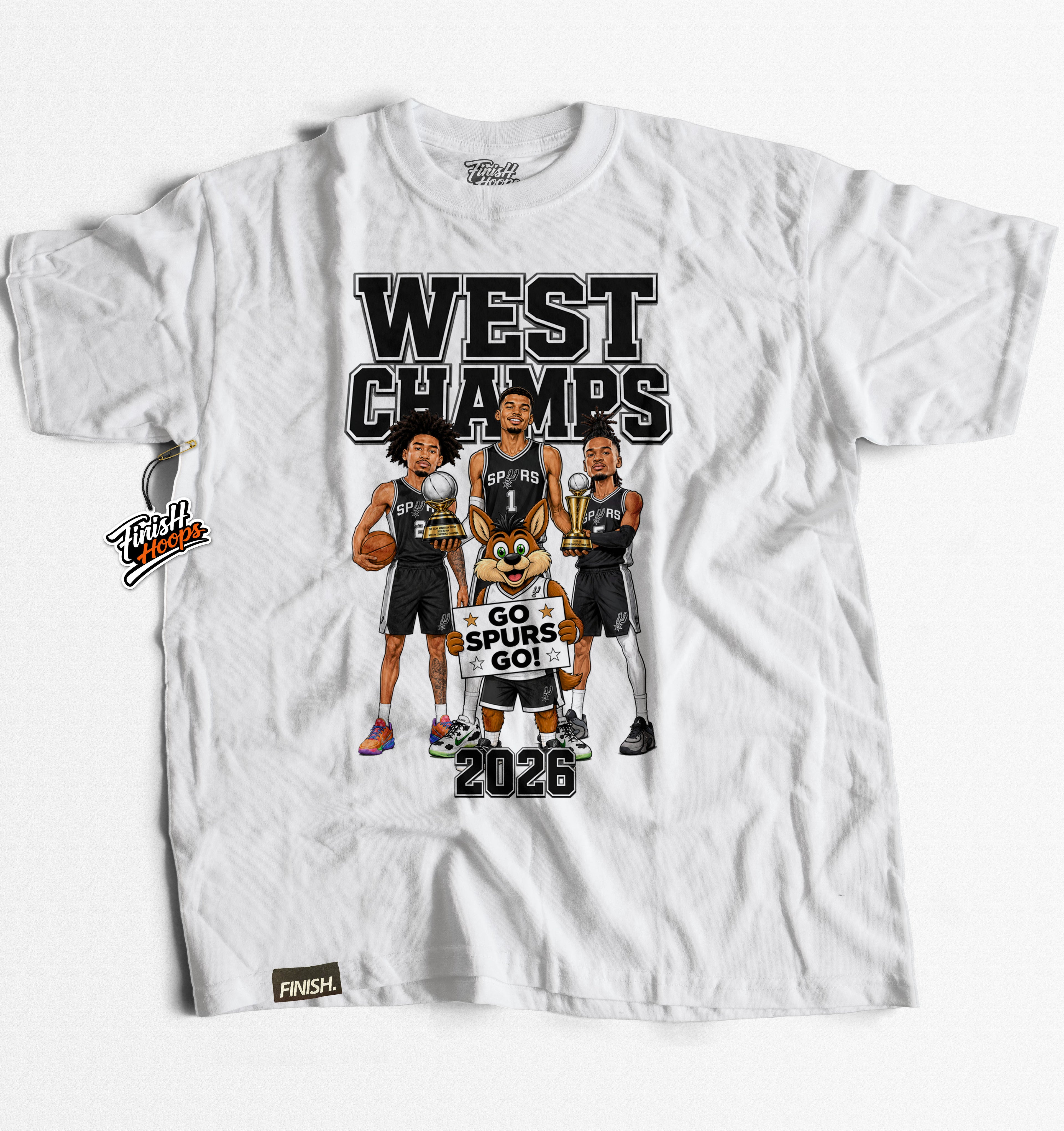 SPURS WEST CHAMPS Tee - Basketball Graphic T-shirt | FINISH Hoops Streetwear