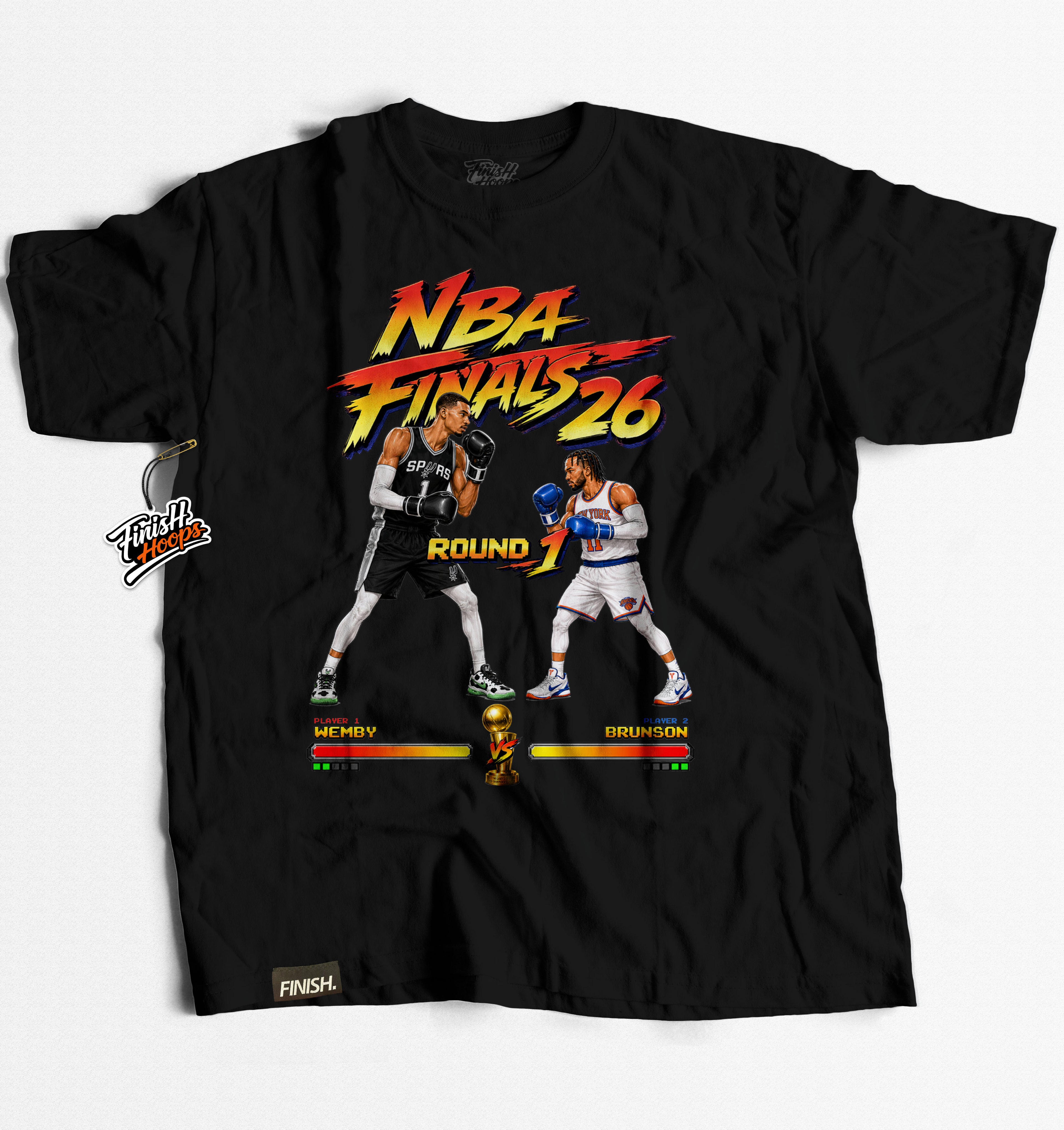 WEMBY vs BRUNSON Street Fighter Tee - Basketball Graphich T-Shirt | FINISH Hoops Streetwear
