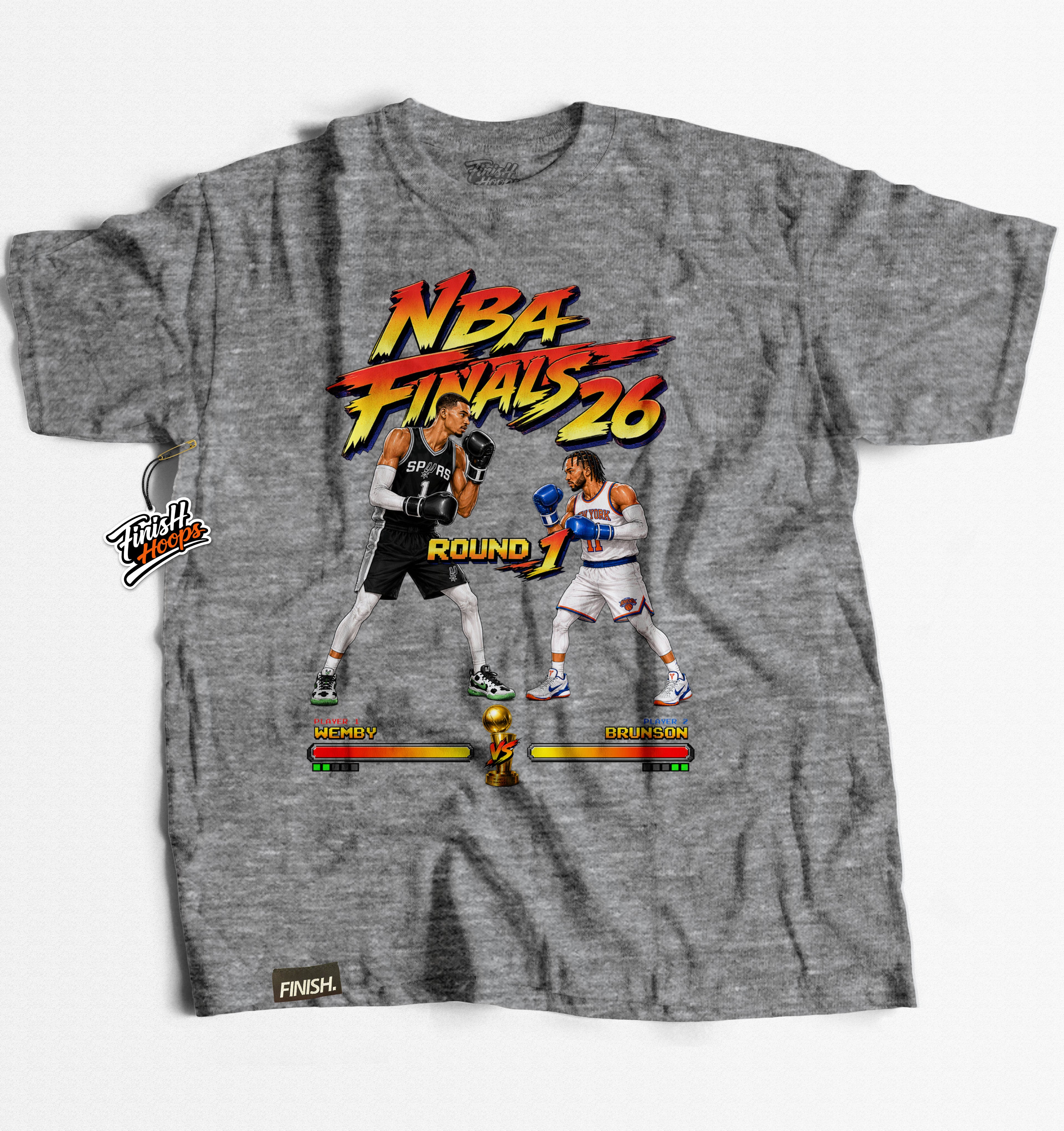 WEMBY vs BRUNSON Street Fighter Tee - Basketball Graphich T-Shirt | FINISH Hoops Streetwear