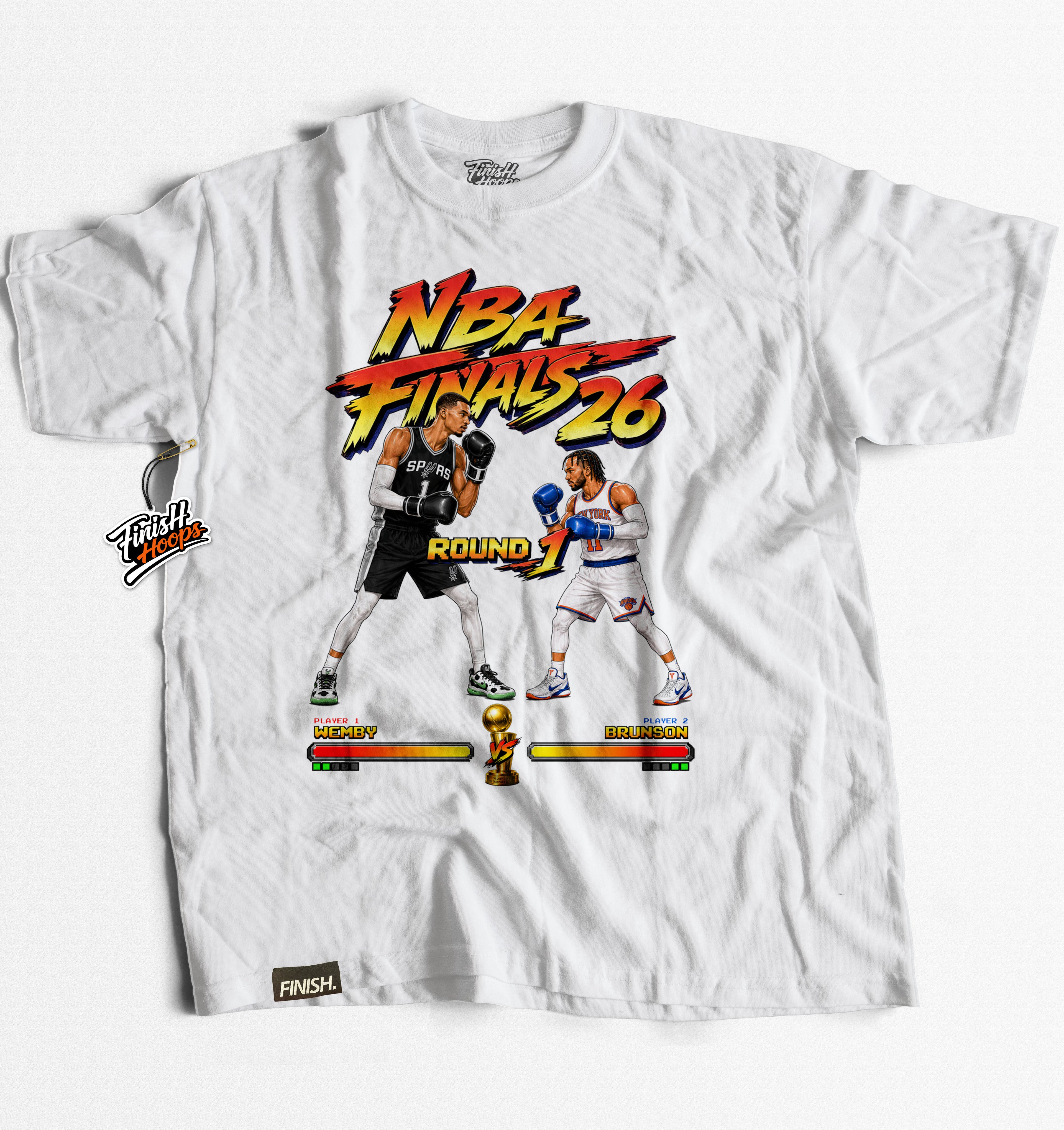 WEMBY vs BRUNSON Street Fighter Tee - Basketball Graphich T-Shirt | FINISH Hoops Streetwear